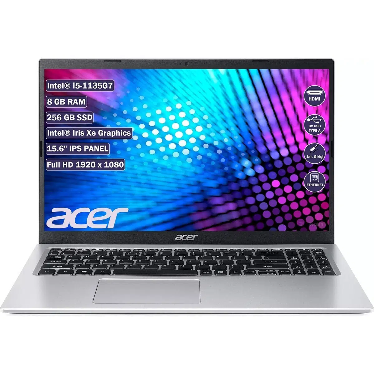 Aspire3 Core I5-1135G7 8gb 256GB SSD 15,6" Fhd NX.ADDEY.004 A315-58 (Acer Türkiye Garantili)