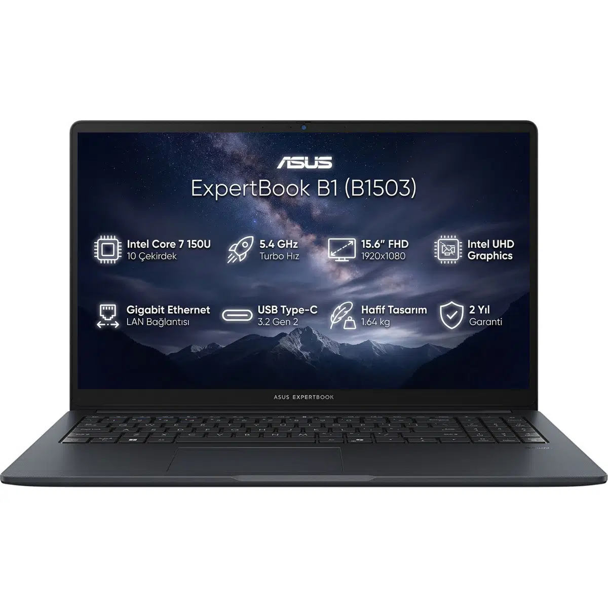 Expertbook B1 Intel Core 7 150U 16GB 512GB SSD 15.6" Fhd Windows 11 Pro Laptop, Notebook B1503CVA-C78G512B4D 016