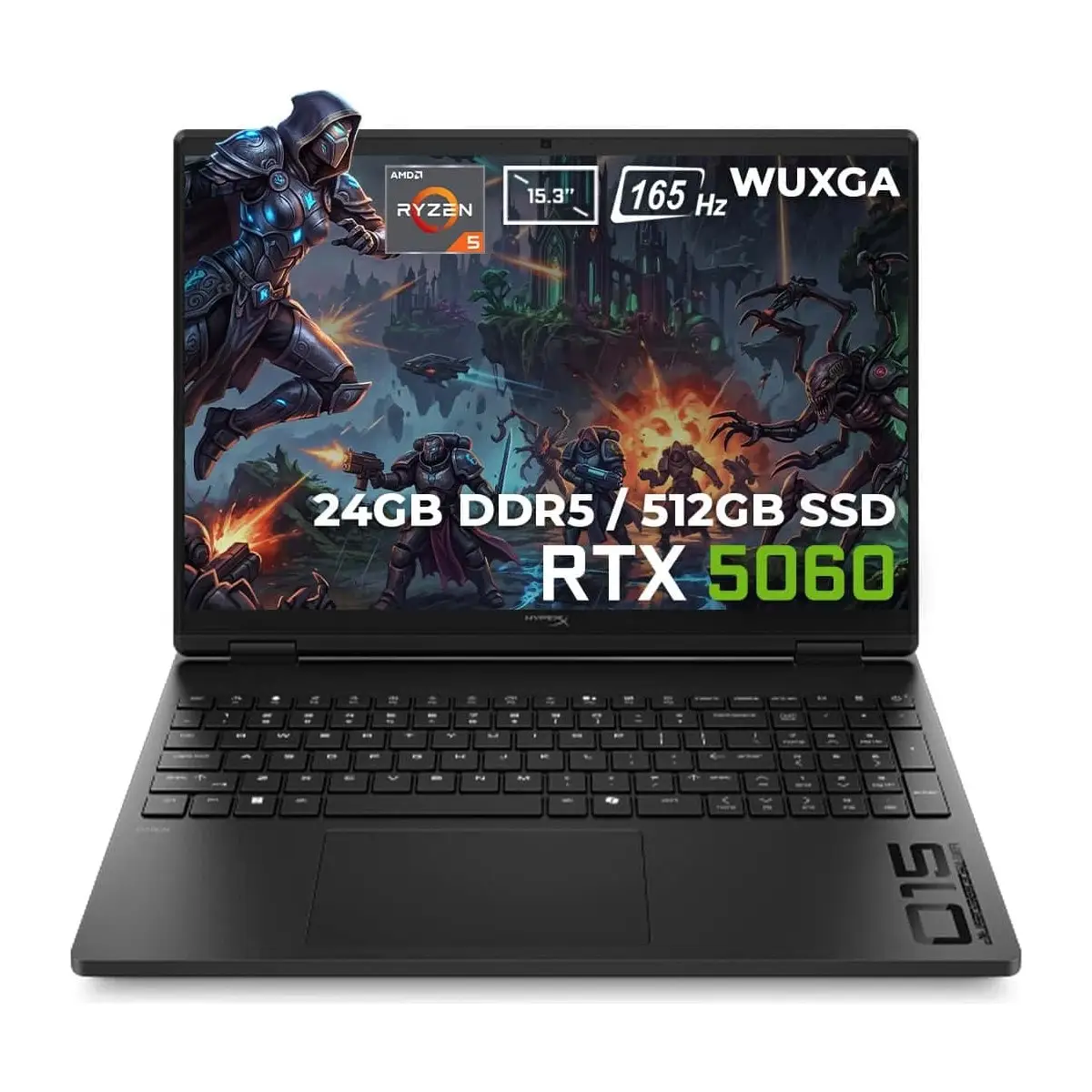 HyperX OMEN 15-gb0003nt AMD Ryzen 5-240 GeForce RTX 5060 8GB GDDR7 24GB DDR5 512GB SSD 15.3 inç WUXGA 165Hz 6.5ms IPS W11 Home Gaming Laptop (D2QV8EA)