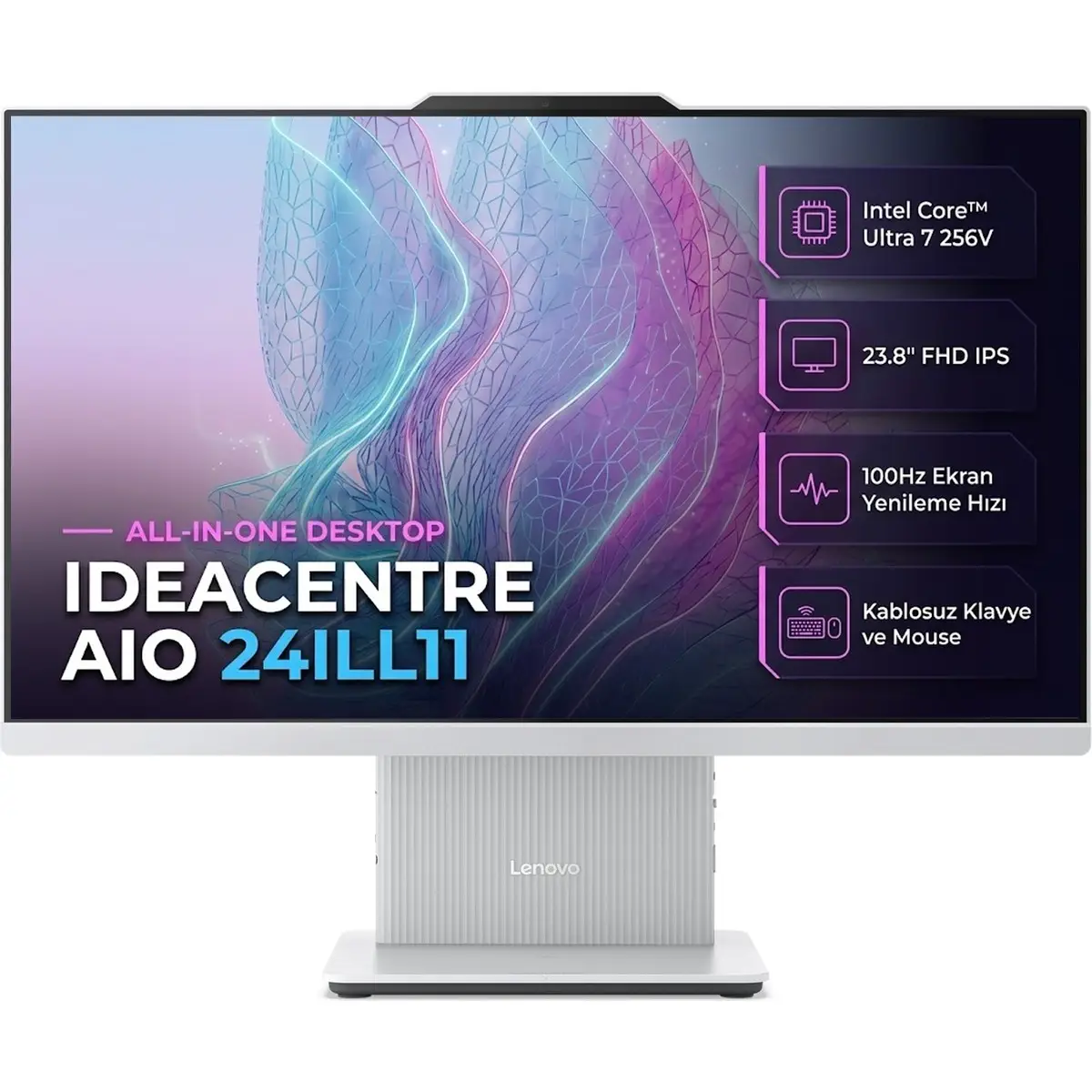 Ideacentre 24ILL11 Intel Core Ultra 7 256V 16GB 512GB SSD 23.8" Fhd Windows 11 Pro All In One Pc F0JY001ATR 002