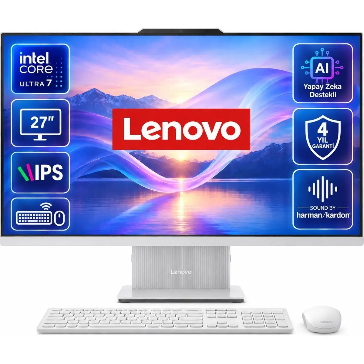 Ideacentre 27ILL11 Intel Core U7-256V 16GB 2tb SSD 27'' Fhd Windows 11 Pro Beyaz Aı-Powered Aıo Bilgisayar F0JW0010TR-SM