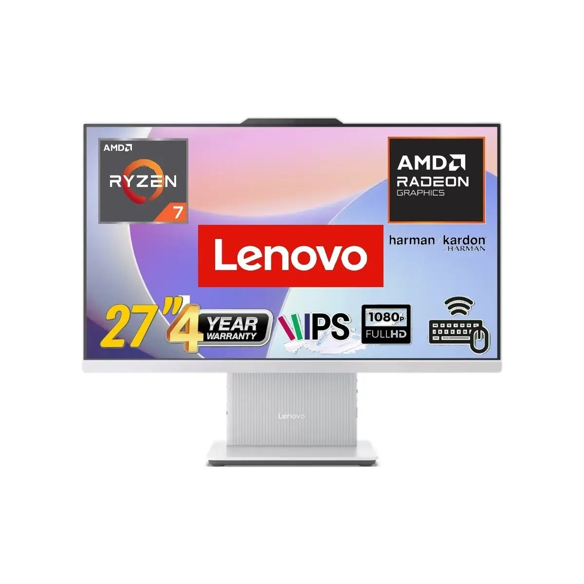 ıdeacentre Aıo 27ARR9 Amd Ryzen 7-7735HS 8gb 512GB SSD Windows 11 Pro 27" Fhd All In One Bilgisayar Snertech