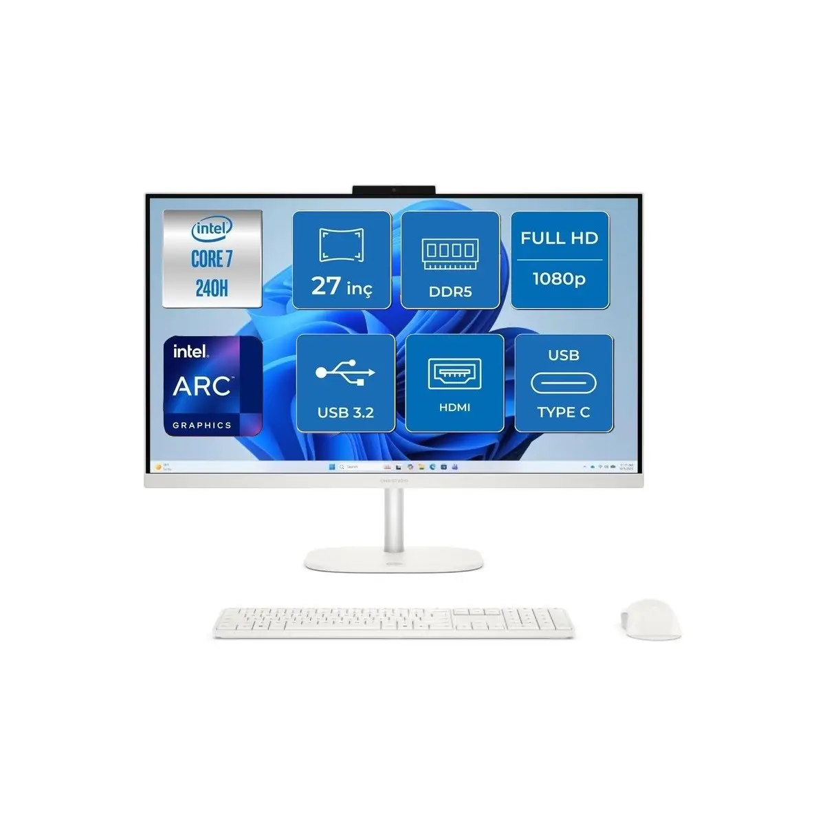 omnistudio 27-CU0008NT Intel Core 7 240H 40GB 512GB SSD Windows 11 Pro 27" IPS All In One D62C0EA Snertech
