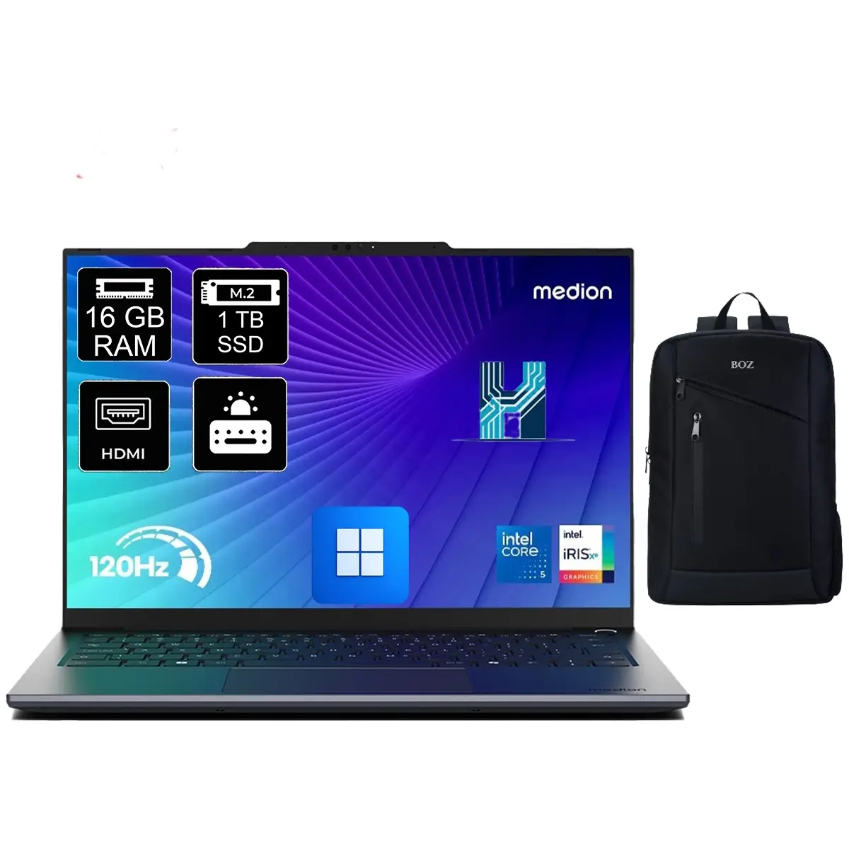 Signium 14 S1 MD600032 Intel Core 5 120U 16GB 1tb SSD Windows 11 Pro 14" 120Hz OLED Dizüstü Bilgisayar +Boz Çanta