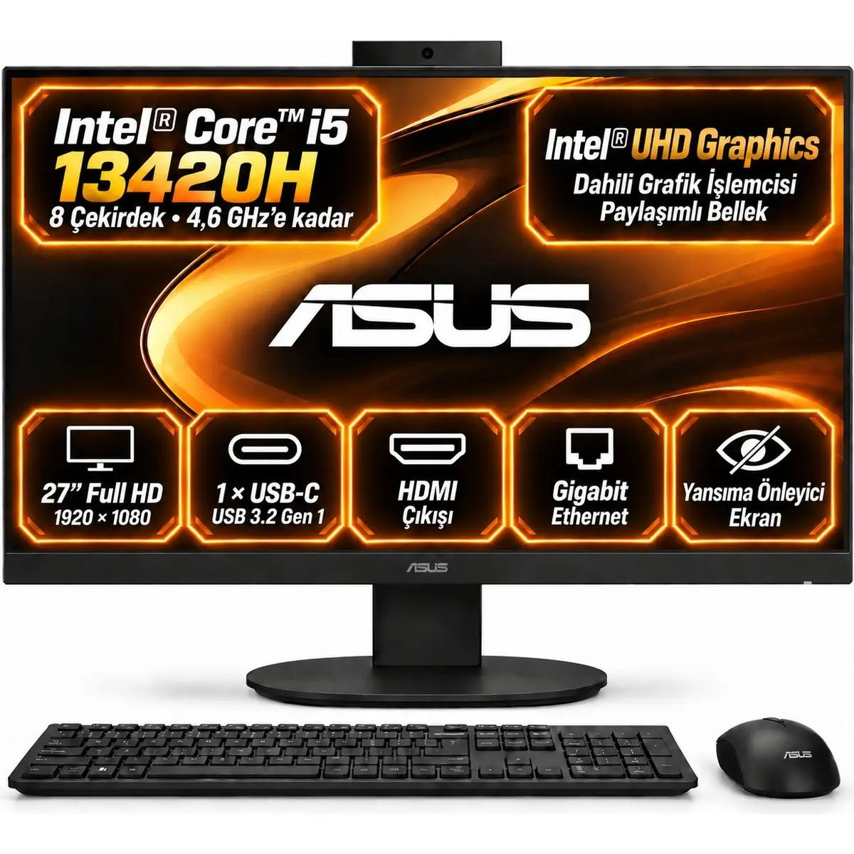 V470 V470VAK-BPE0250 S6 Intel Core I5-13420H 24GB 1tb SSD 27" Fhd Windows 11 Pro All In One Bilgisayar