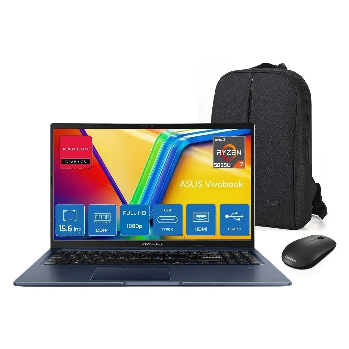 Vivobook 15 M1502YA Amd Ryzen 7 5825U 8gb 1tb SSD Windows 11 Home 15.6" Taşınabilir Bilgisayar+Mouse+Snertech Çanta