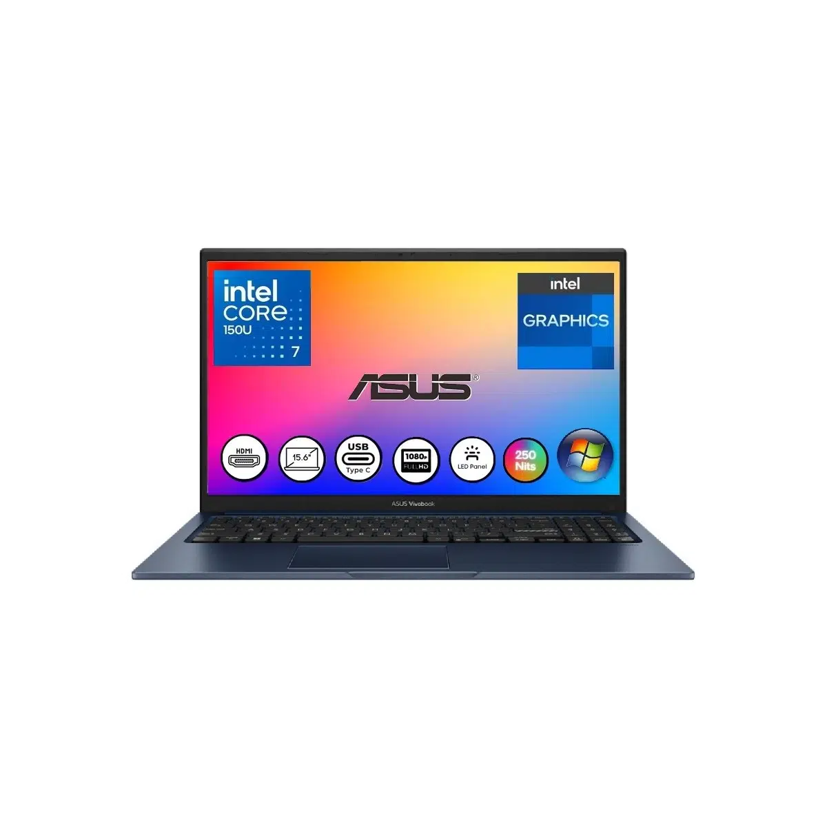 vivobook X1504VA 15 Core 7 150U 16 GB 1 Tb SSD 15.6'' Fullhd Windows 11 Pro Taşınabilir Dizüstü Bilgisayar Snertech